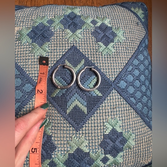 Vintage Sterling Silver Hoop Earrings - Picture 6 of 7